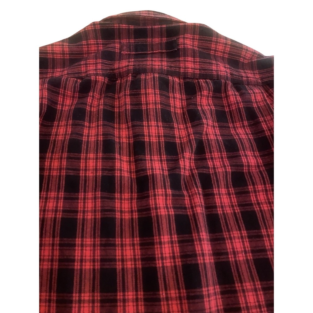 Duluth Trading Co Flannel Shirt Mens Size L Red Plaid Heavy Outdoors Button Down - Picture 4 of 6